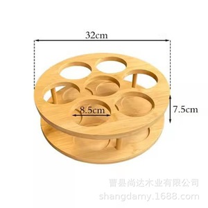 Estante de almacenamiento de madera para café y sirope, estante de vino de escritorio con múltiples compartimentos, estante giratorio de madera maciza para vino de cocina - Product Image 5