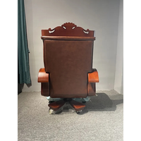 Fauteuil de bureau moderne de luxe, inclinable et pivotant, avec fonction de glissement électrique, ergonomique, en cuir véritable et structure en bois, pour cadre dirigeant