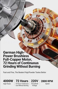 เครื่องบดข้าวโพดมอเตอร์ทองแดง 3500 วัตต์ พร้อมตัว<span class=keywords><strong>แปลง</strong></span>ความถี่  ประสิทธิภาพสูง สำหรับใช้ในครัวเรือน 220 โวลต์  บดแป้งธัญพืชเชิงพาณิชย์ - Product Image 4