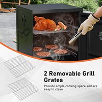 Barbecue vertical d'extérieur 40 pouces avec fumoir, grilles à charbon et bac à eau amovible