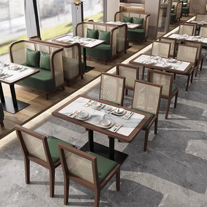 Sofá de Pared Cuadrado de Madera Maciza y Ratán, Estilo Hong Kong, para Casa de Té, Desmontable, para <span class=keywords><strong>Restaurante</strong></span> Temático del Sudeste Asiático - Product Image 2