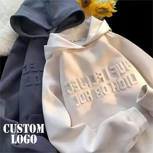 Sudadera con Capucha Personalizada con Logotipo en Relieve, Unisex, Informal, para Otoño, Corte Regular, Diseño con Bolsillos, Sudadera Extra Grande de Alta Calidad - Product Image 1