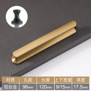 Vente directe d'usine poignées de porte d'armoire en alliage d'aluminium noir doré pour armoires de cuisine salon hôtel armoire tiroirs - Product Image 5