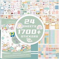Livre d'autocollants en papier imperméable personnalisé pour journalisation, planification, scrapbooking, décoration DIY, artisanat, cadeau réutilisable, vente en gros