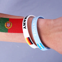 Bracelets en silicone souple avec drapeau national, vente en gros directe d'usine, pour fans, voyageurs, événements culturels et sportifs
