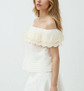 Fabricante de Ropa, Blusa de Moda para Mujer, Estilo Boutique, Sexy, Verano, Bordada, con Hombros Descubiertos - Product Image 5