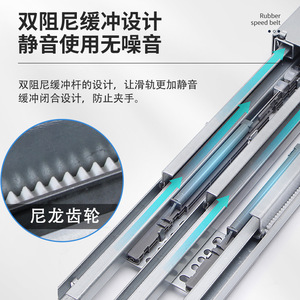 Heavy Duty <b>Drawer</b> <b>Slides</b> 1.8mm Cold Rolled Steel Zinc Plated 100-200kg Load Capacity Minimalist Design Household Hardware - Product Image 3