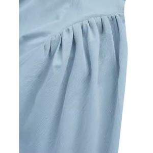 ชุดเดรสฤดูร้อนผู้หญิงสไตล์จีนใหม่ ผ้าลินิน 100% เป็นมิตรกับสิ่งแวดล้อม ทรงยาวเข้ารูป สไตล์ Old Money ลำลอง คอตั้ง สีพื้น - Product Image 4