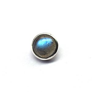 Natural Blue <b>Fire</b> Labradorite Cabochon 8mm Round Gemstone 925 Sterling Silver Handmade Pendant - Product Image 3