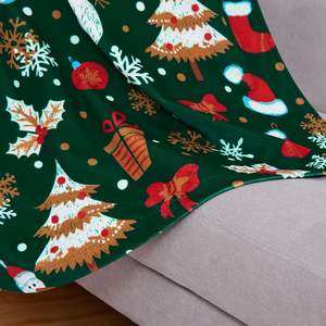 ถุงเท้าคริสต์มาสกำมะหยี่2นิ้วมาใหม่ถุงเกล็ดหิมะกระเป๋าสั้นสีเขียวตกแต่งวันหยุดห้องนอนห้องนั่งเล่น - Product Image 6