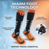 Chaussettes chauffantes électriques jusqu'aux genoux, couture cousue à la main, chaussettes chaudes d'hiver respirantes et antidérapantes pour le ski et la randonnée