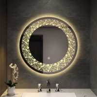 Miroir de salle de bain intelligent LED mural, style 2026, inspiré d'Instagram, avec bordure holographique laser irisée, vente en gros d'usine