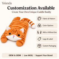 Nouvelle coussinette de soutien pour les genoux en peluche douce et longue, motif chat mignon, lestée, pour enfants