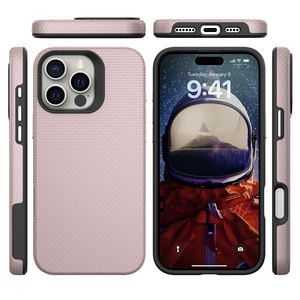 IPhone 16 Pro Max携帯電話バックカバー用トライアングルテクスチャバックアンチスクラッチピュアカラー携帯電話ケース - Product Image 6