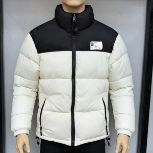 เสื้อพัฟเฟอร์คอปิดทรงบล็อกสีสำหรับผู้ชายคุณภาพสูงจากผ้าแคนวาสสำหรับฤดูหนาว พร้อมโลโก้ - Product Image 2