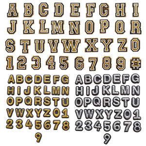 เข็มกลัดรองเท้าตัว<span class=keywords><strong>เลข</strong></span>สีเงินทองที่มีสเน่ห์มาใหม่หมุดรองเท้าพีวีซีสำหรับจระเข้ออกแบบได้เองเคสขยะสวยงาม - Product Image 1