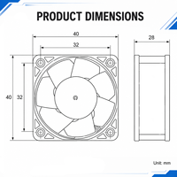 Ventilateur de refroidissement axial Sunon DC12V 9.6W AC EC5V 24V 48V 40X40X28MM 4028 4CM à double roulement à billes 4 fils PWM PSD1204PQBX-A pour serveur et onduleur