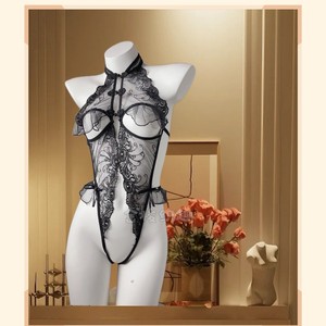 Lencería Sexy Transparente de Malla Dorada Golden Shuttle Tallas Grandes, Body Negro Transparente para Mujer 095 - Product Image 4