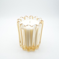 Bougie artisanale en verre transparent avec trois couleurs, contenants en verre recyclables, bougie personnalisée pour la décoration de fête et de la maison