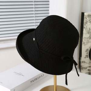 Chapeau Bob Femme Couleur Unie pour Extérieur, Chapeau de Pêcheur Élégant avec Petit Nœud, Protection Solaire Printemps-Été - Product Image 5