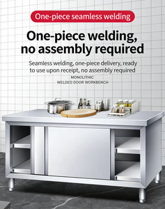 <span class=keywords><strong>Table</strong></span> <span class=keywords><strong>de</strong></span> travail <span class=keywords><strong>de</strong></span> cuisine à prix d'usine, surface en acier inoxydable, armoire <span class=keywords><strong>de</strong></span> rangement à porte coulissante, <span class=keywords><strong>table</strong></span> <span class=keywords><strong>de</strong></span> <span class=keywords><strong>découpe</strong></span> commerciale - Product Image 4