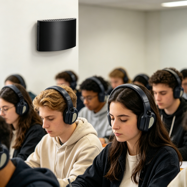 Arkon IP112 Two-Channel IR Wireless Headset English Teaching System School & Conference Equipment with 30m Range Button Control
