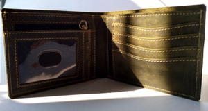 Portefeuille classique en cuir vert pur 11.00cm X 9.00cm X 1.00cm Frais de marque supplémentaires quantité minimale de commande 100 unités par design en gros - Product Image 3