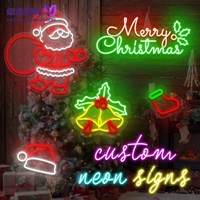 Enseigne néon LED blanc chaud aux couleurs de bonbons de Noël pour chambre à coucher, salon, fête d'hiver à la maison, décoration de café et de bureau, cadeau pour enfants