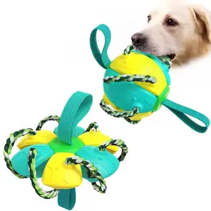 New Arrival cao su bền con chó đồ chơi hung hăng chewers Pet đào tạo bóng đá frisbeed đồ chơi bay đĩa đồ chơi