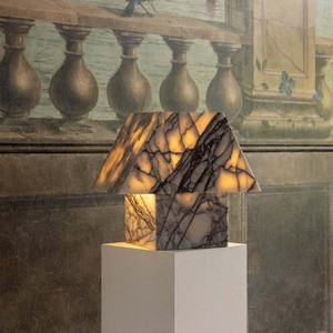 Lampe de table en marbre, source de lumière LED, base d'ampoule E26, commande par interrupteur, écologique, pour la décoration de la maison - Product Image 5