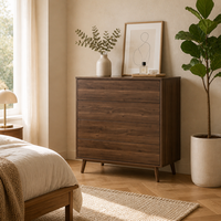 Commode nordique à 4 tiroirs avec pieds coniques, commode en bois sans poignées, armoire de rangement pour chambre à coucher, salon, fournisseur