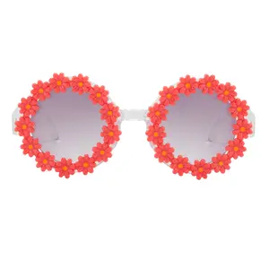 All'ingrosso UV400 belle ragazze Daisy Party decorare fiori occhiali da sole per bambini Daisy occhiali da sole