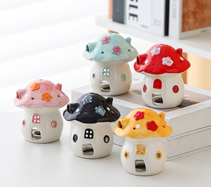 Porte-bougie en céramique en forme de champignon mignon, vente en gros, décoration de table nordique - Product Image 6