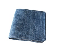 Dompet denim pria, kualitas tinggi dan kapasitas besar katun vegetarian gaya minimalis, dompet kompak dan ringkas