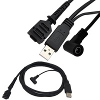 Kabel Konektor Data USB Tipe A Male ke Dual SATA dengan Jack Daya DC Sudut Kanan untuk Ekspansi Hard Drive
