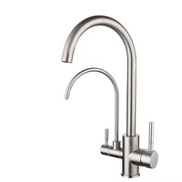 Robinet de cuisine professionnel OEM style hôtelier à double poignée, monotrou, avec filtre purificateur d'eau anti-plomb