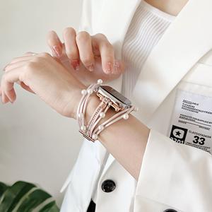 BEEFLYPOWER New Style <strong>Women's</strong> Stainless Steel Metal <strong>Bracelet</strong> Beads <strong>Watch</strong> Strap for <strong>Apple</strong> <strong>Watch</strong> <strong>Series</strong> 11 10 9 8 Ultra 38mm 49mm - Product Image 6