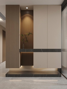 Meuble à chaussures intégré de style populaire, meuble de rangement autoportant de luxe léger pour entrée, cloison de séparation pour hall d'entrée, mobilier de maison - Product Image 3