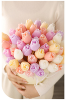 Lilin Aroma Mawar Hari Valentine, Lilin Tanpa Asap Hari Ibu, Buket Hadiah Ulang Tahun, Lilin Bunga Tongkat Bambu