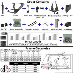 Cadre de vélo de <span class=keywords><strong>triathlon</strong></span> BXT <span class=keywords><strong>Triathlon</strong></span>-219 2026, compatible avec le changement de vitesse électronique/Di2 - Product Image 6