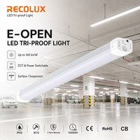 Lampu LED Tahan Uap IP65 IK10 160lm/W CCT Dapat Dipilih, Lampu Toko Tahan Air untuk Proyek Parkir