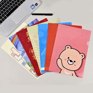 Porte-documents en PVC avec logo personnalisé, dossier de classement en forme de L avec pochettes en PP, design personnalisé - Product Image 1