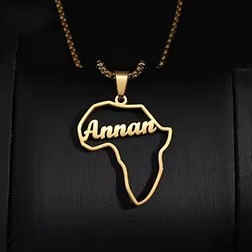 Collar con Mapa de África en Acero Inoxidable Dorado, Joyería Bonita de Metal, Venta Caliente 2026, para Mujer - Product Image 3