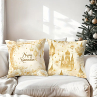 Coussins du Ramadan avec lanternes, mosquées et motifs floraux pour une décoration festive de la maison