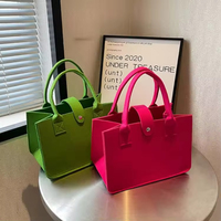 Vente en gros de sacs à main colorés écologiques pour femmes sac de courses personnalisé fourre-tout en feutre réutilisable de qualité supérieure avec poignée