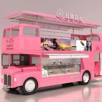 Bus à café de luxe à deux étages avec espace de repos, restaurant mobile à deux niveaux, idéal pour les ventes en rue commerciale