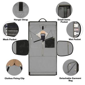 Échantillon gratuit Mergeboon, sacs de voyage pliables et convertibles en toile grise avec logo personnalisé - Product Image 4