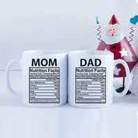 White Ceramic Coffee Mugs Set for Husband and Wife