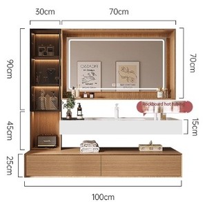 Ensemble <span class=keywords><strong>de</strong></span> coiffeuse <span class=keywords><strong>de</strong></span> <span class=keywords><strong>salle</strong></span> <span class=keywords><strong>de</strong></span> <span class=keywords><strong>bain</strong></span> en <span class=keywords><strong>bois</strong></span> moderne personnalisée armoire <span class=keywords><strong>de</strong></span> <span class=keywords><strong>salle</strong></span> <span class=keywords><strong>de</strong></span> <span class=keywords><strong>bain</strong></span> murale avec armoire à miroir pour la maison ou l'hôtel - Product Image 4