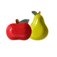 Schattig gepigmenteerd fruitvormig keramisch bordje, wegwerpbaar snackbordje voor feestjes, hotpot en sauzen serveren